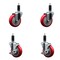 Service Caster 4'' SS Red Poly Wheel Swivel 1-1/8'' Expanding Stem Caster Set 2 Brakes, 4PK SCC-SSEX20S414-PPUB-RED-2-TLB-2-118 - alternate 1
